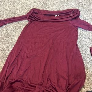 Burgundy PinkBlush off the shoulder loose fit maternity dress **NWT**